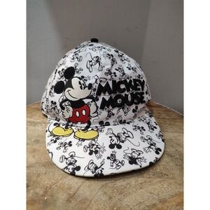 Mickey Mouse Disney‎ Parks Hat Snapback Cartoon Sticker Style Black and White